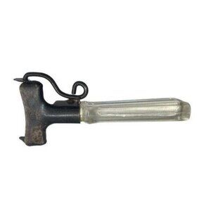 Vintage Glass & Metal Handled Tool With Rustic Iron Finish & Unique Design